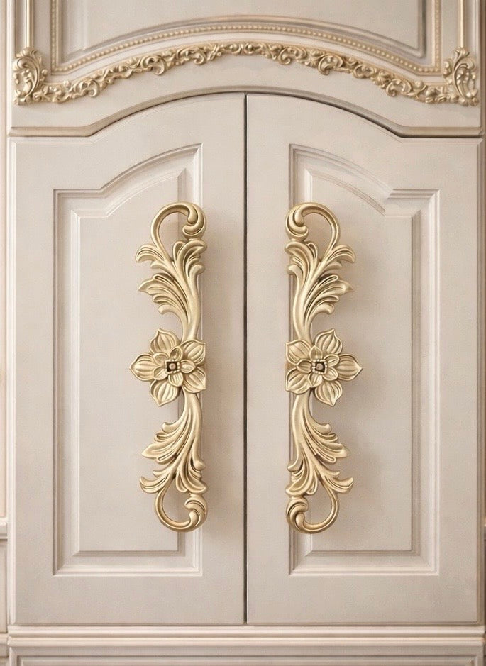 French-Style Ornate Floral Cabinet & Drawer Handles (2 pieces)