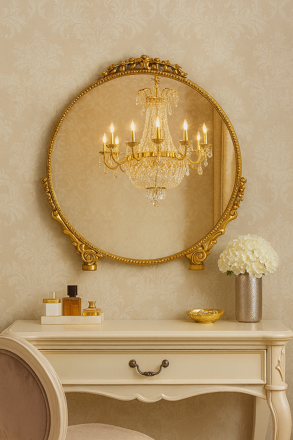 Antique-Style Baroque Gold Mirror Perfect for Dressing Table or Livi Luxe De Maison Antique-Style Baroque Gold Mirror Perfect for Dressing Table or Livi Luxe De Maison