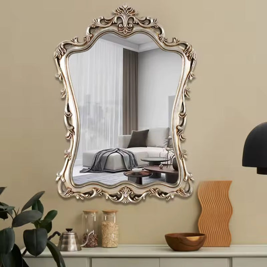 Baroque Elegance: Ornate Vintage Silver Wall Mirror
