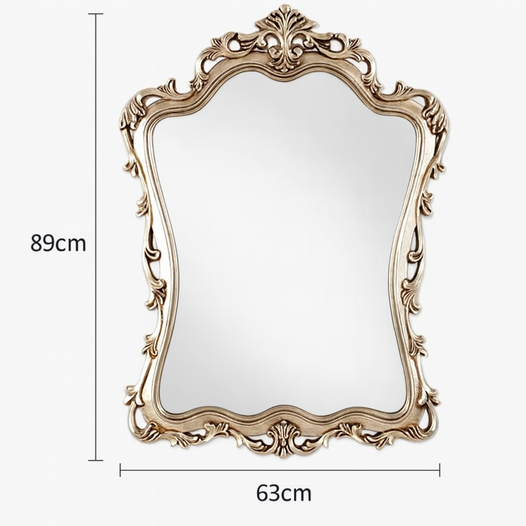 Baroque Elegance: Ornate Vintage Silver Wall Mirror