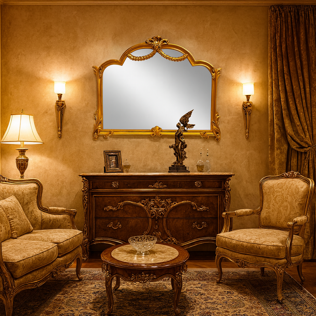 Splendor-Regal Arch Gold Wall Mirror
