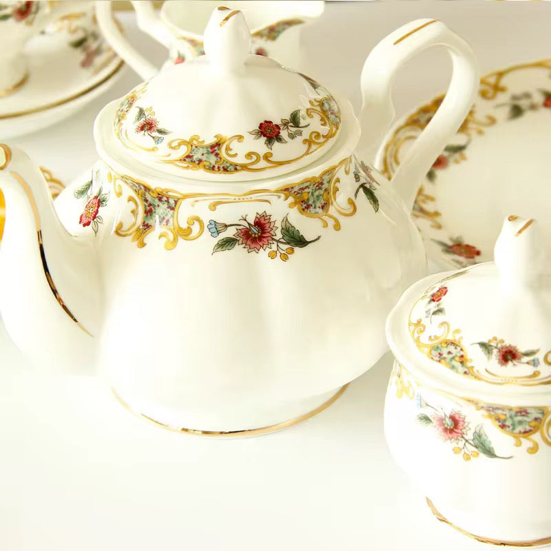 ✨ Vintage Floral Luxury Porcelain Tea Set -15 Piece Exquisite Afternoon Tea Collection