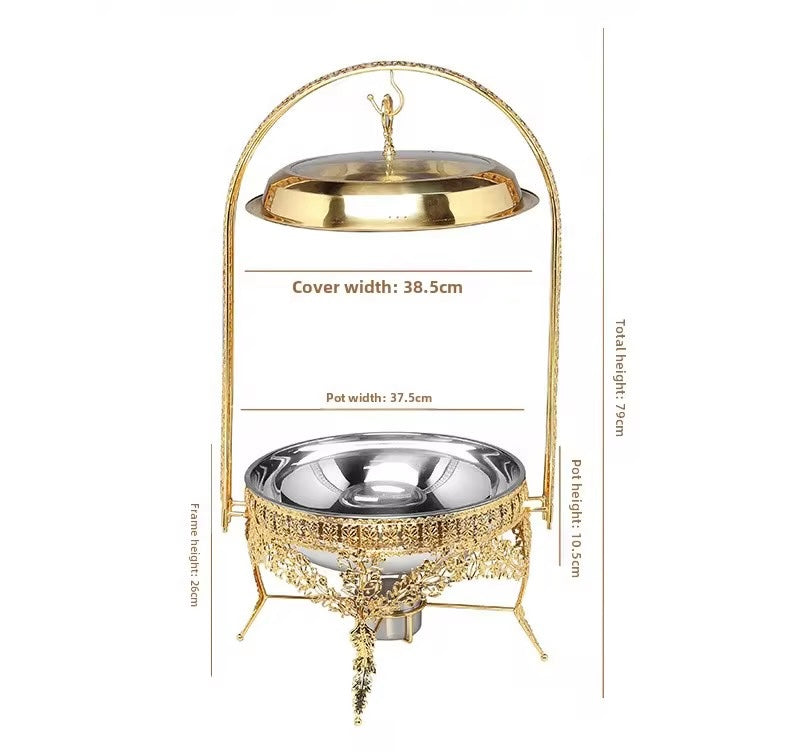 Elite Golden Buffet Chafing Dish With Free Spoon and Holder                 (Next stock will be available in about 4 weeks-please contact us for pre-order)