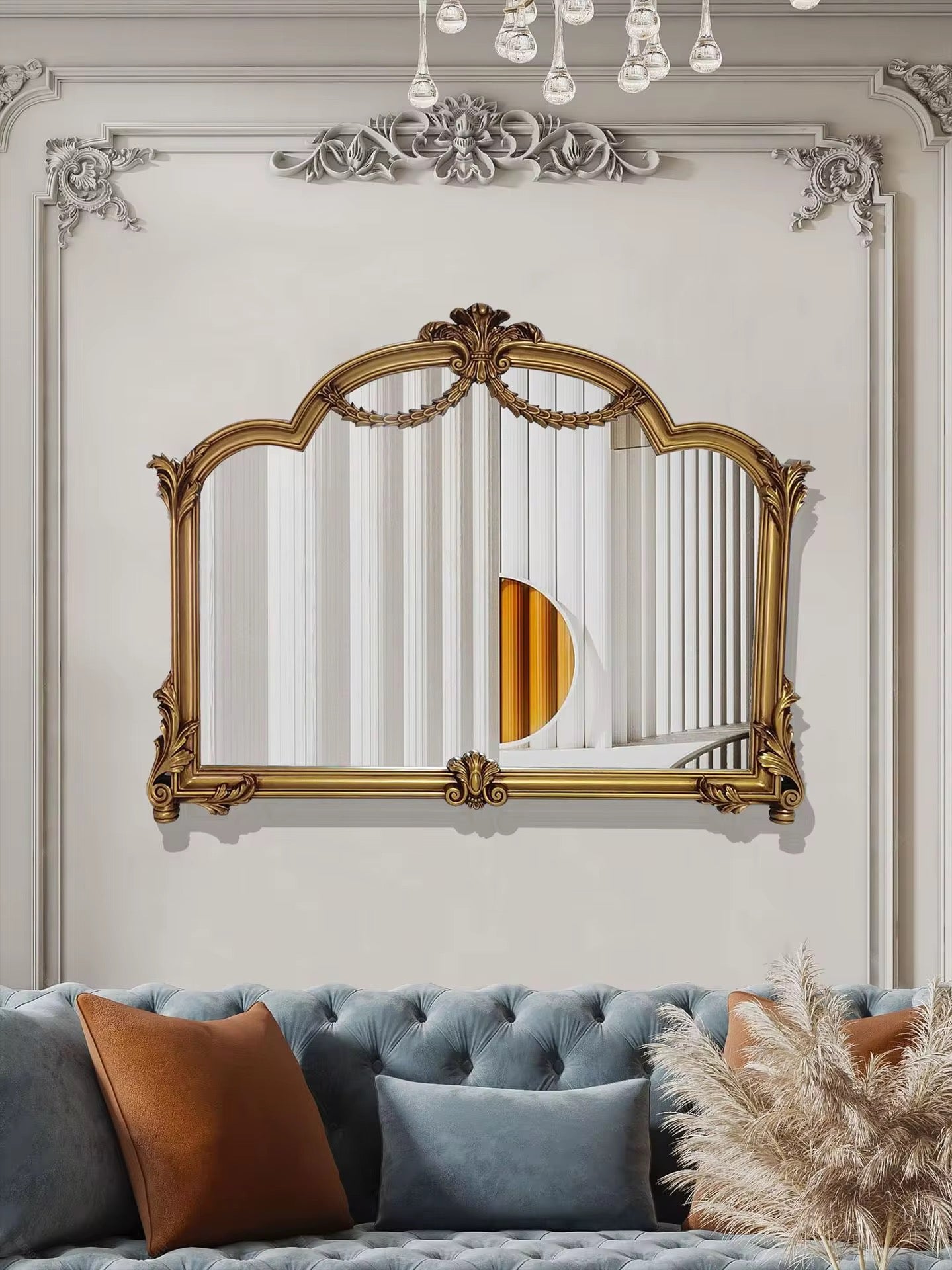 Splendor-Regal Arch Gold Wall Mirror