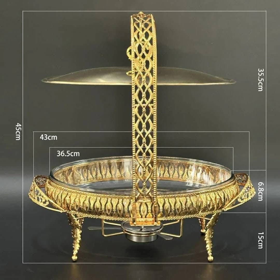 ✨ Luxurious Golden Oval 3L Chafing Dish -Buffet & Banquet Server With Free Spoon & Holder (Only 4 available)