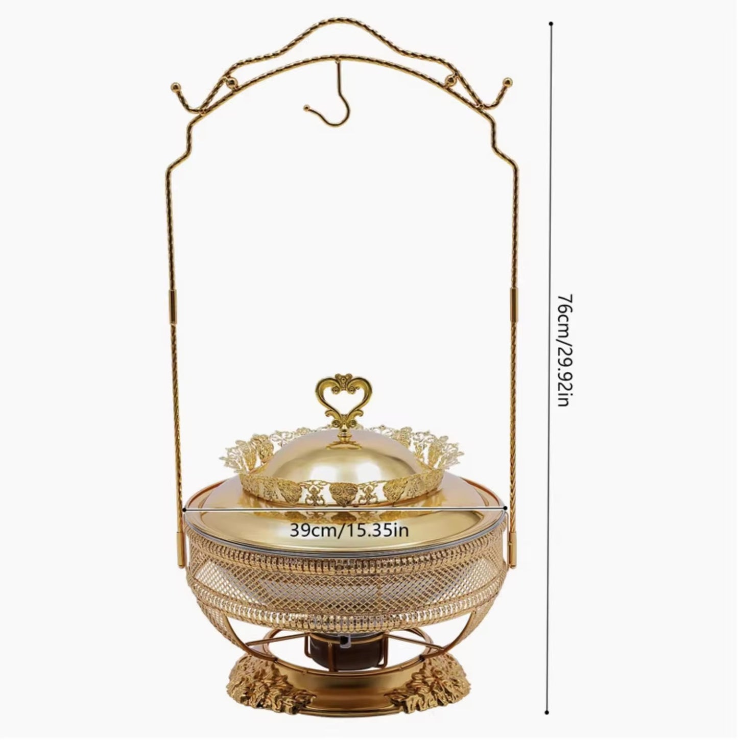 Luxury Crown Design 8L Golden Chafing Dish With Free Spoon and Holder