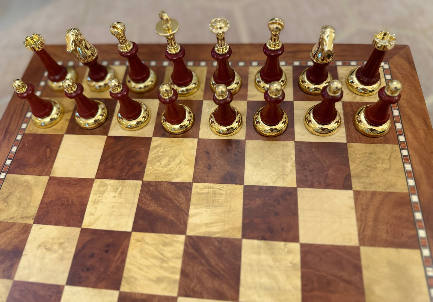 The Imperial Luxe Chess Set — Handcrafted Wood & Metallic Detailing