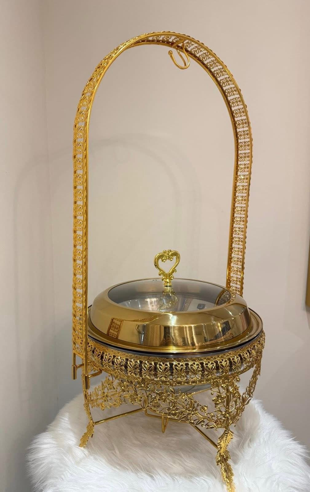 Elite Golden Buffet Chafing Dish With Free Spoon and Holder                 (Next stock will be available in about 4 weeks-please contact us for pre-order)