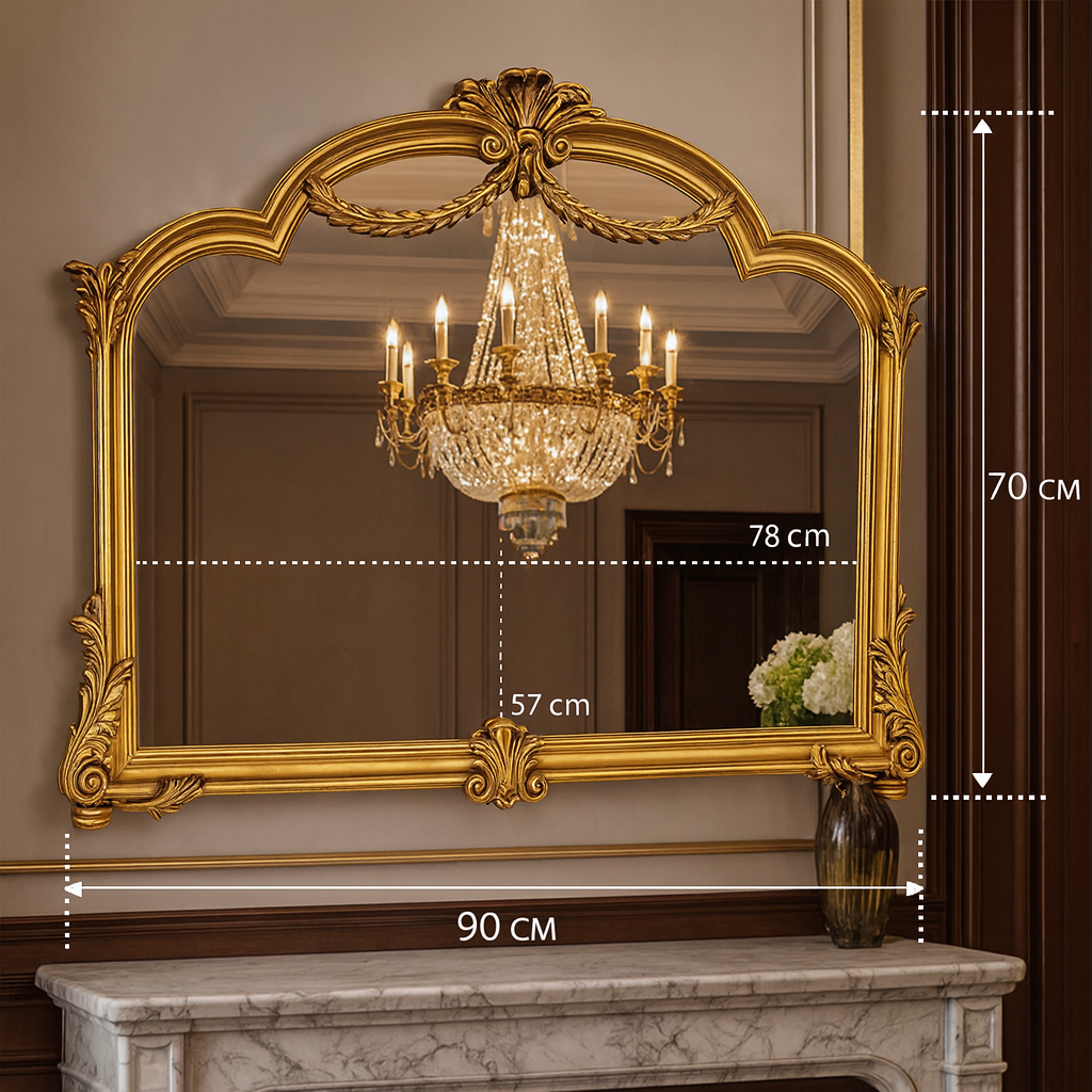 Splendor-Regal Arch Gold Wall Mirror