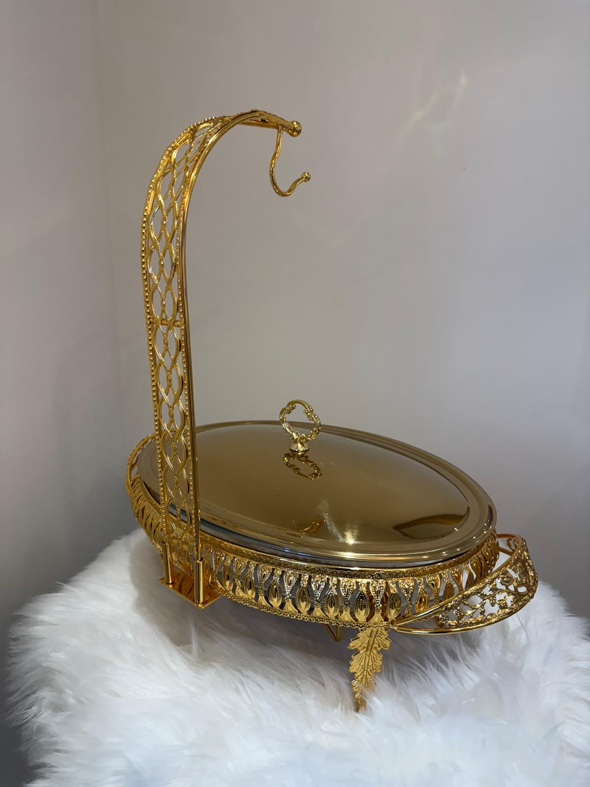 ✨ Luxurious Golden Oval 3L Chafing Dish -Buffet & Banquet Server With Free Spoon & Holder (Only 4 available)