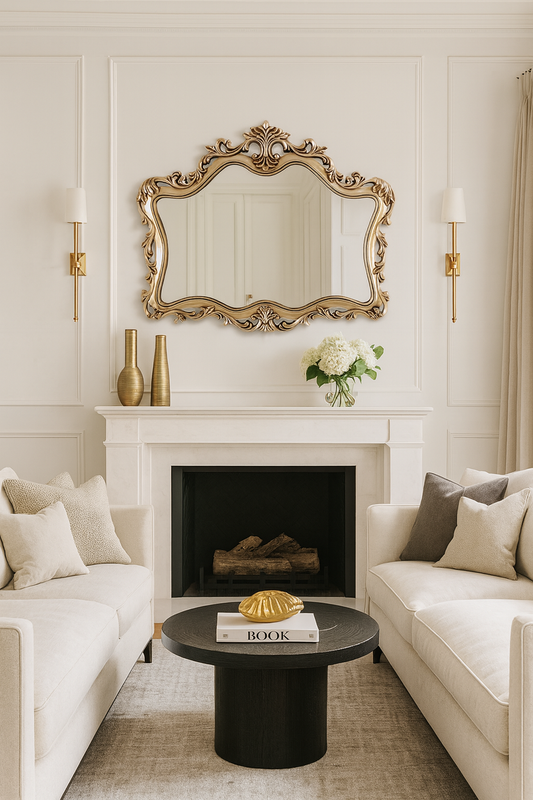 Ornate Opulence Silver Frame Mirror for Timeless Interiors