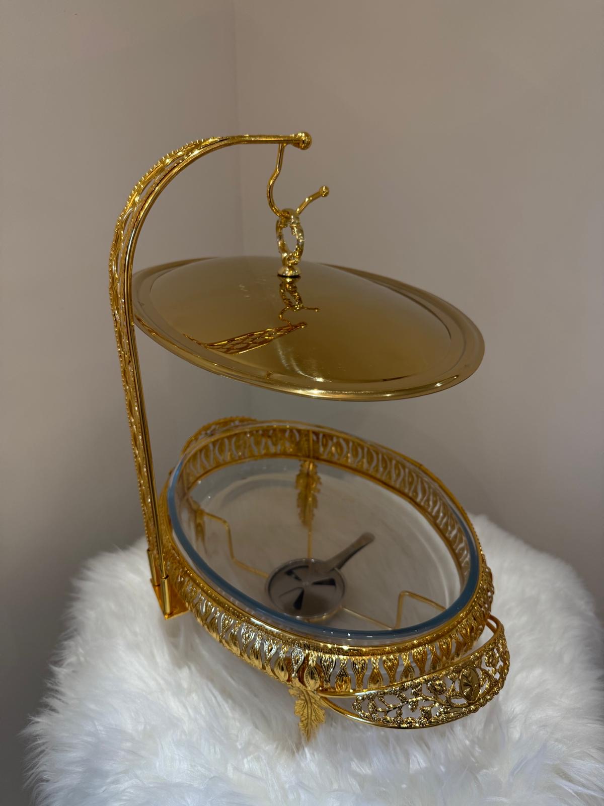 ✨ Luxurious Golden Oval 3L Chafing Dish -Buffet & Banquet Server With Free Spoon & Holder (Only 4 available)