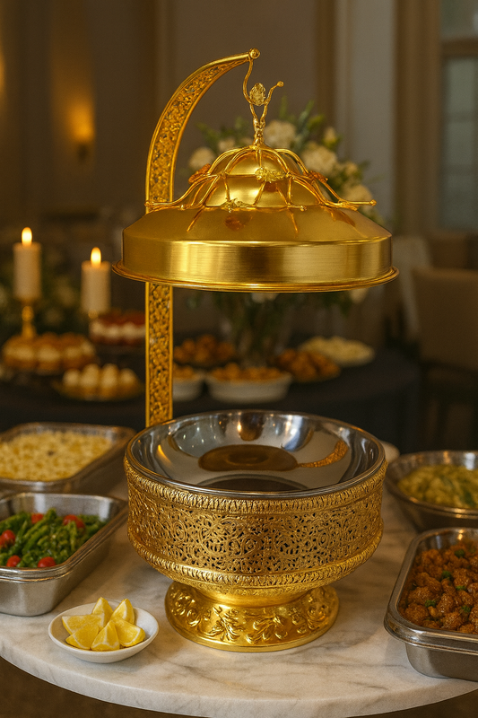 Royal Golden Chafing Dish (8L) With Free Spoon and Holder