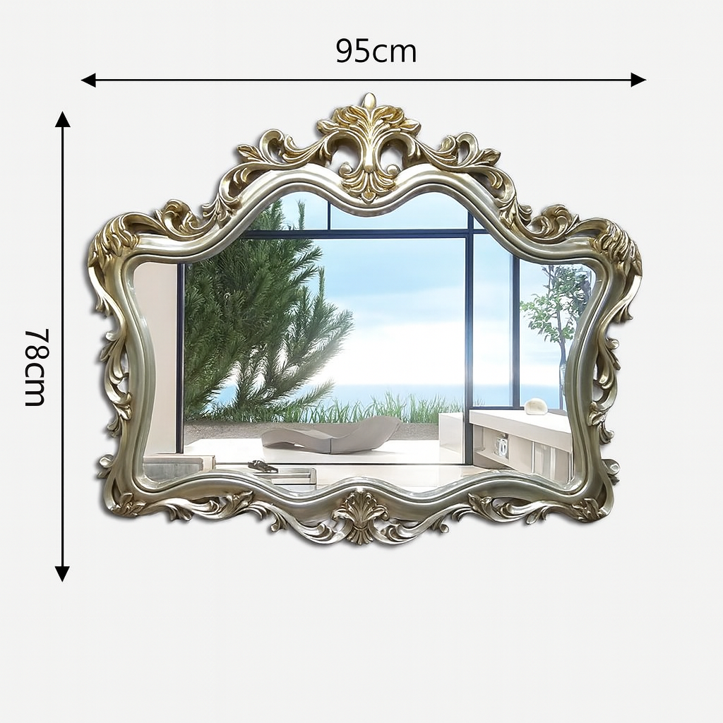 Ornate Opulence Silver Frame Mirror for Timeless Interiors