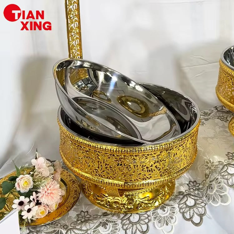 Royal Golden Chafing Dish (8L) With Free Spoon and Holder
