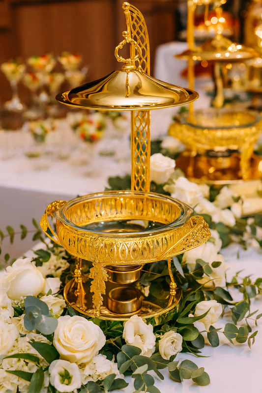Golden Elegance 2L Chafing Dish With Free Spoon & Holder– Premium Buffet Server