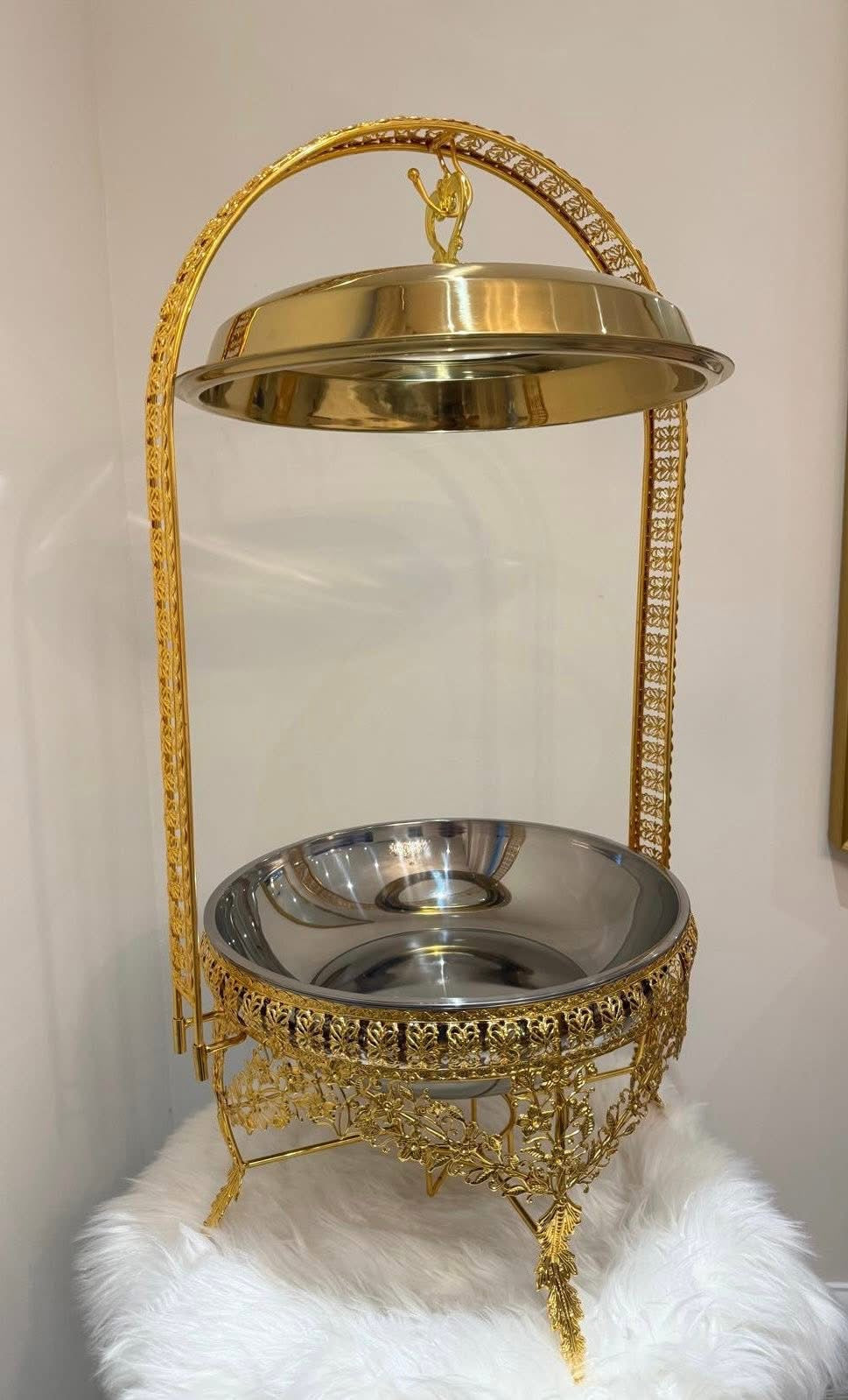 Elite Golden Buffet Chafing Dish With Free Spoon and Holder                 (Next stock will be available in about 4 weeks-please contact us for pre-order)