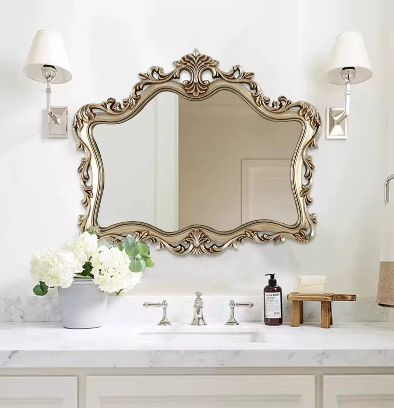 Ornate Opulence Silver Frame Mirror for Timeless Interiors