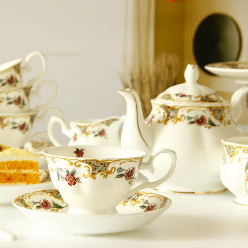 ✨ Vintage Floral Luxury Porcelain Tea Set -15 Piece Exquisite Afternoon Tea Collection