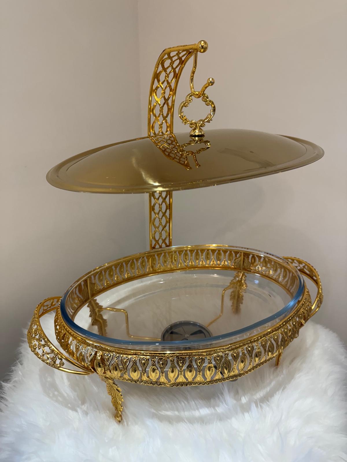 ✨ Luxurious Golden Oval 3L Chafing Dish -Buffet & Banquet Server With Free Spoon & Holder (Only 4 available)