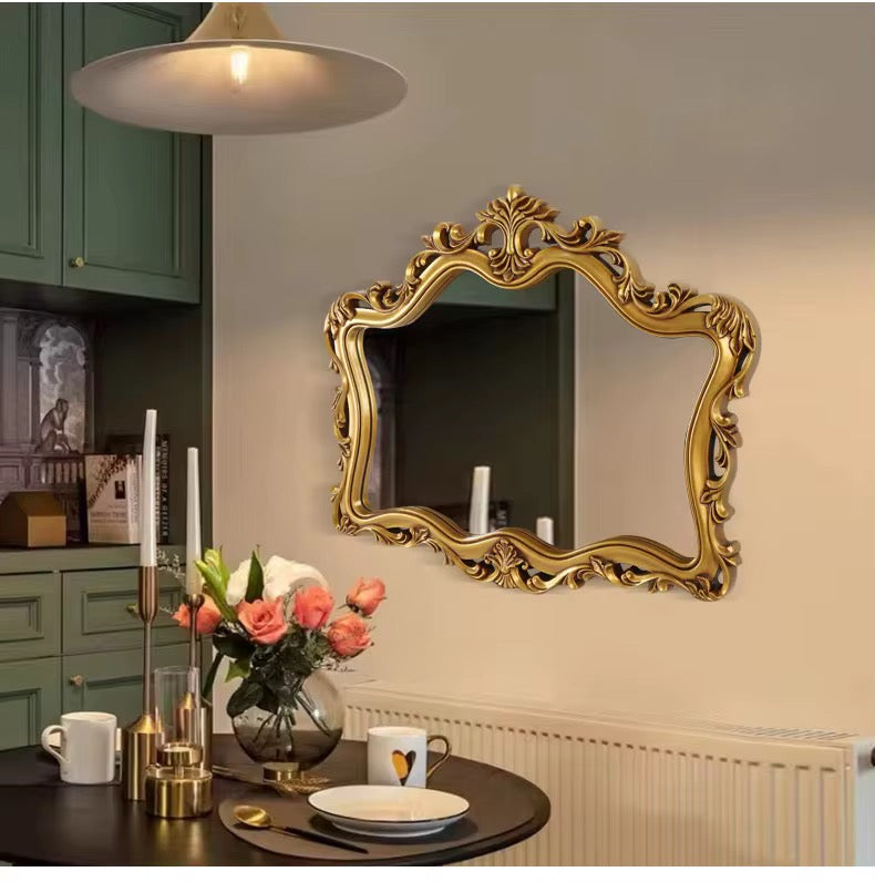 Ornate Opulence Golden Frame Mirror for Timeless Interiors
