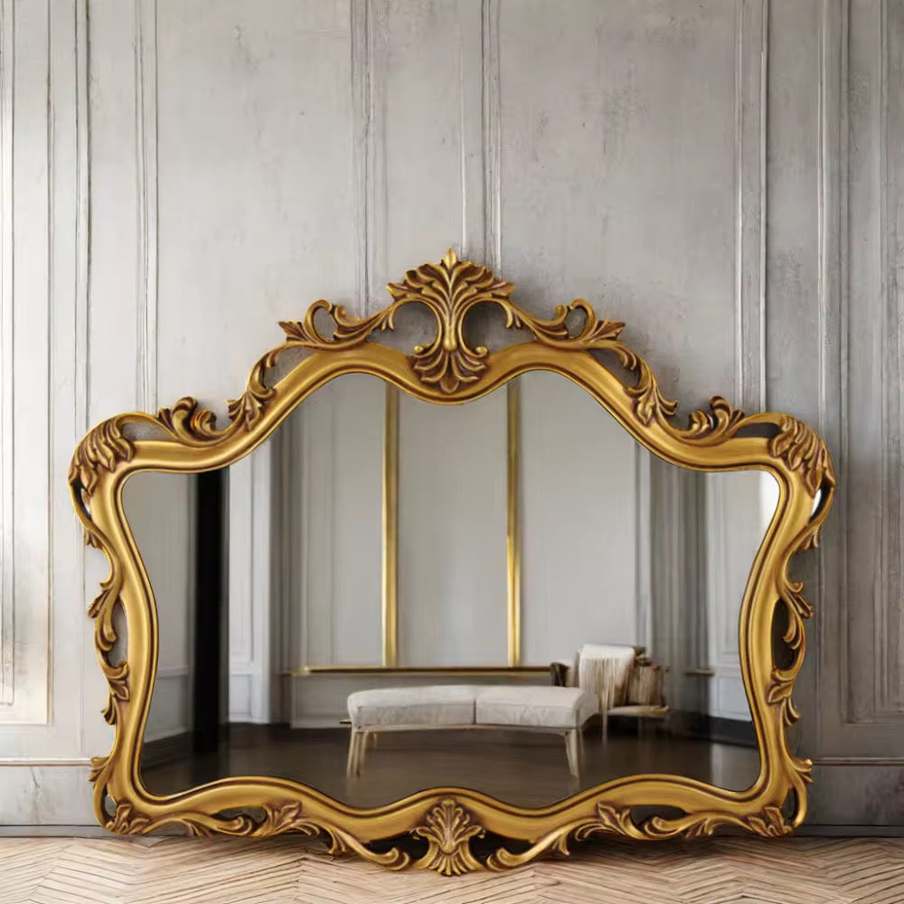 Ornate Opulence Golden Frame Mirror for Timeless Interiors