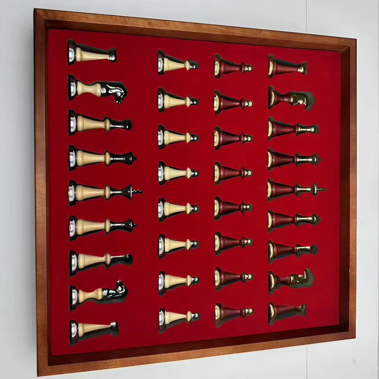 The Imperial Luxe Chess Set — Handcrafted Wood & Metallic Detailing