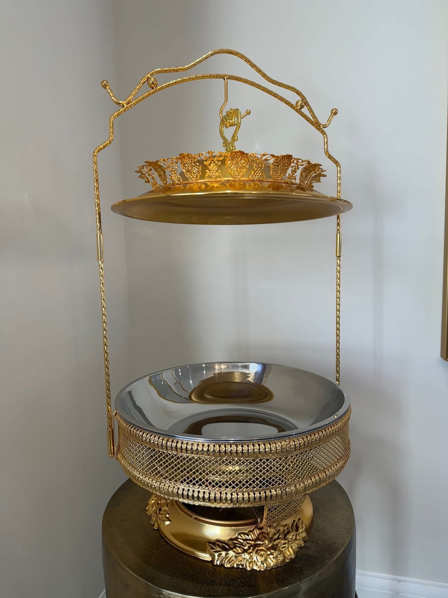 Luxury Crown Design 8L Golden Chafing Dish With Free Spoon and Holder