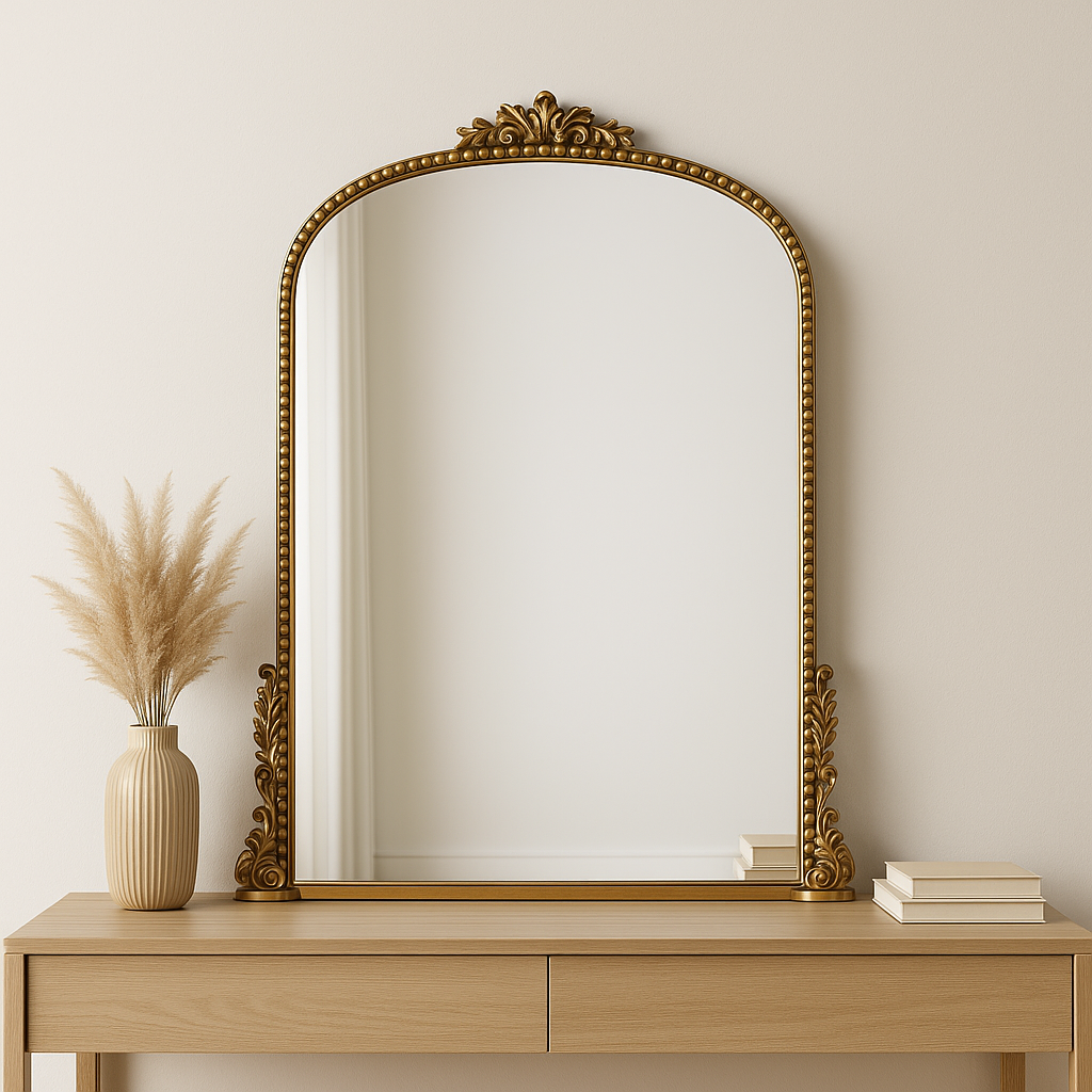 Luxury Gold Arch Ornate Wall Mirror – Vintage French Design