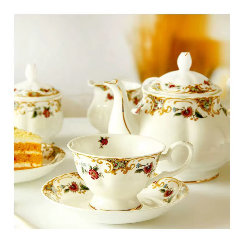 ✨ Vintage Floral Luxury Porcelain Tea Set -15 Piece Exquisite Afternoon Tea Collection