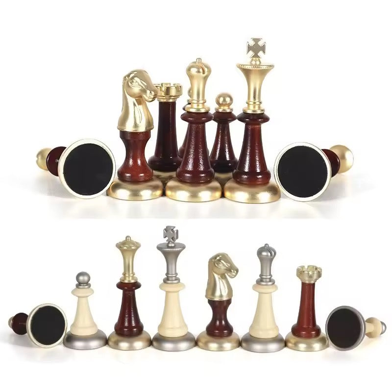 The Imperial Luxe Chess Set — Handcrafted Wood & Metallic Detailing