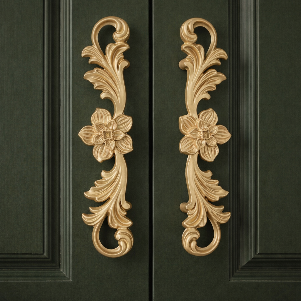 French-Style Ornate Floral Cabinet & Drawer Handles (2 pieces)