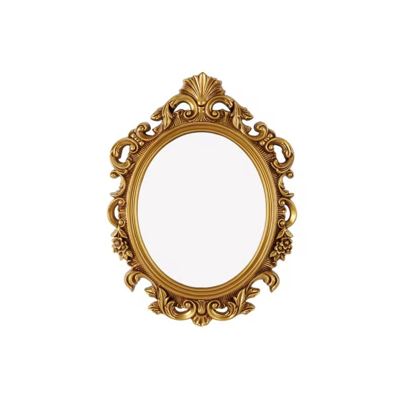Antique Gold Oval Wall Mirror – Victorian Ornate Frame