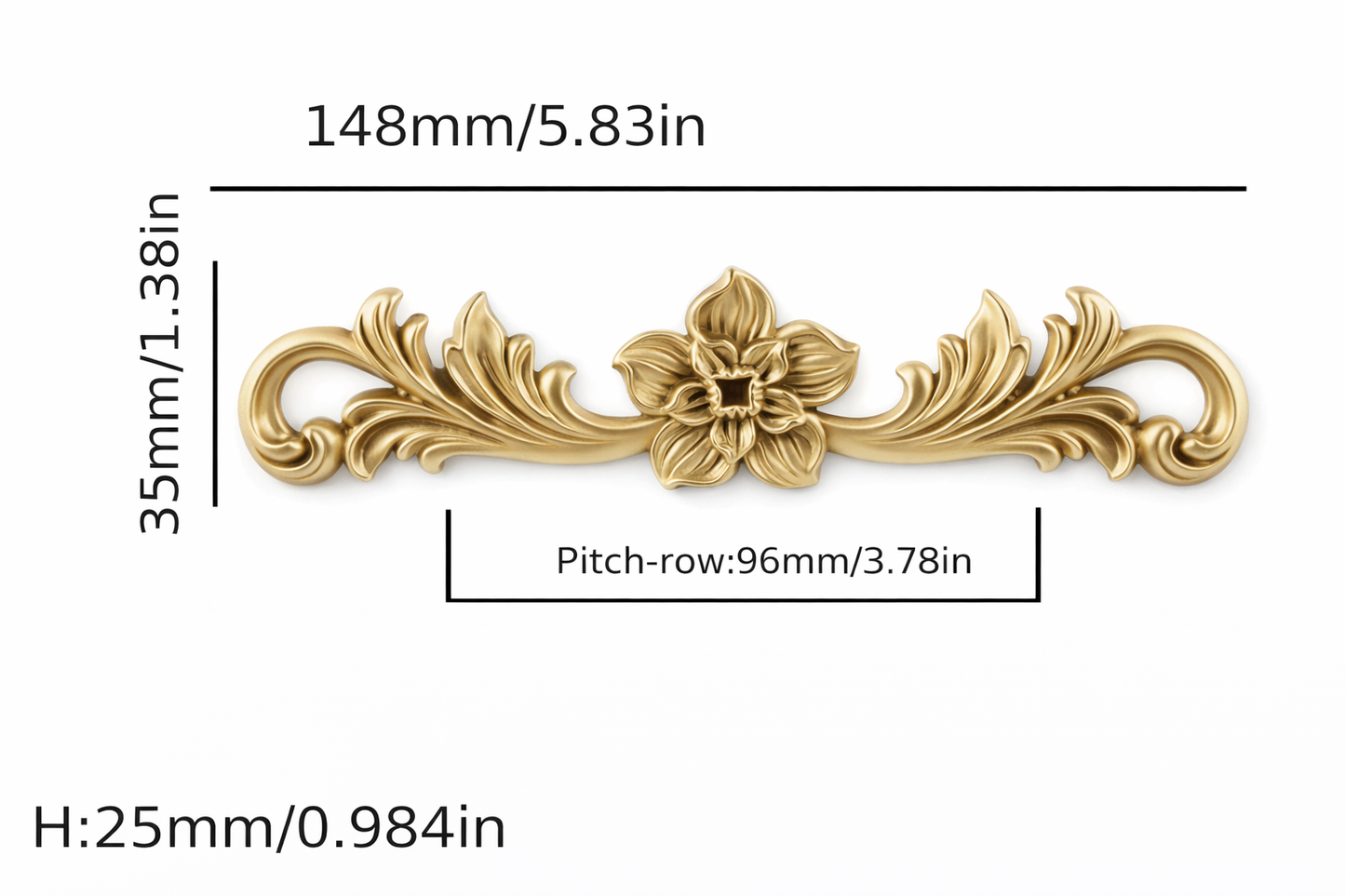 French-Style Ornate Floral Cabinet & Drawer Handles (2 pieces)
