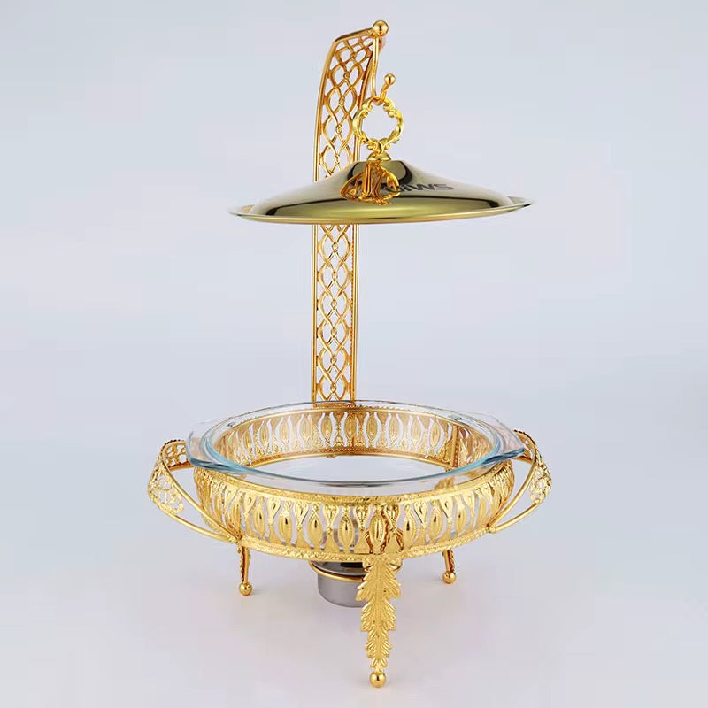 Golden Elegance 2L Chafing Dish With Free Spoon & Holder– Premium Buffet Server