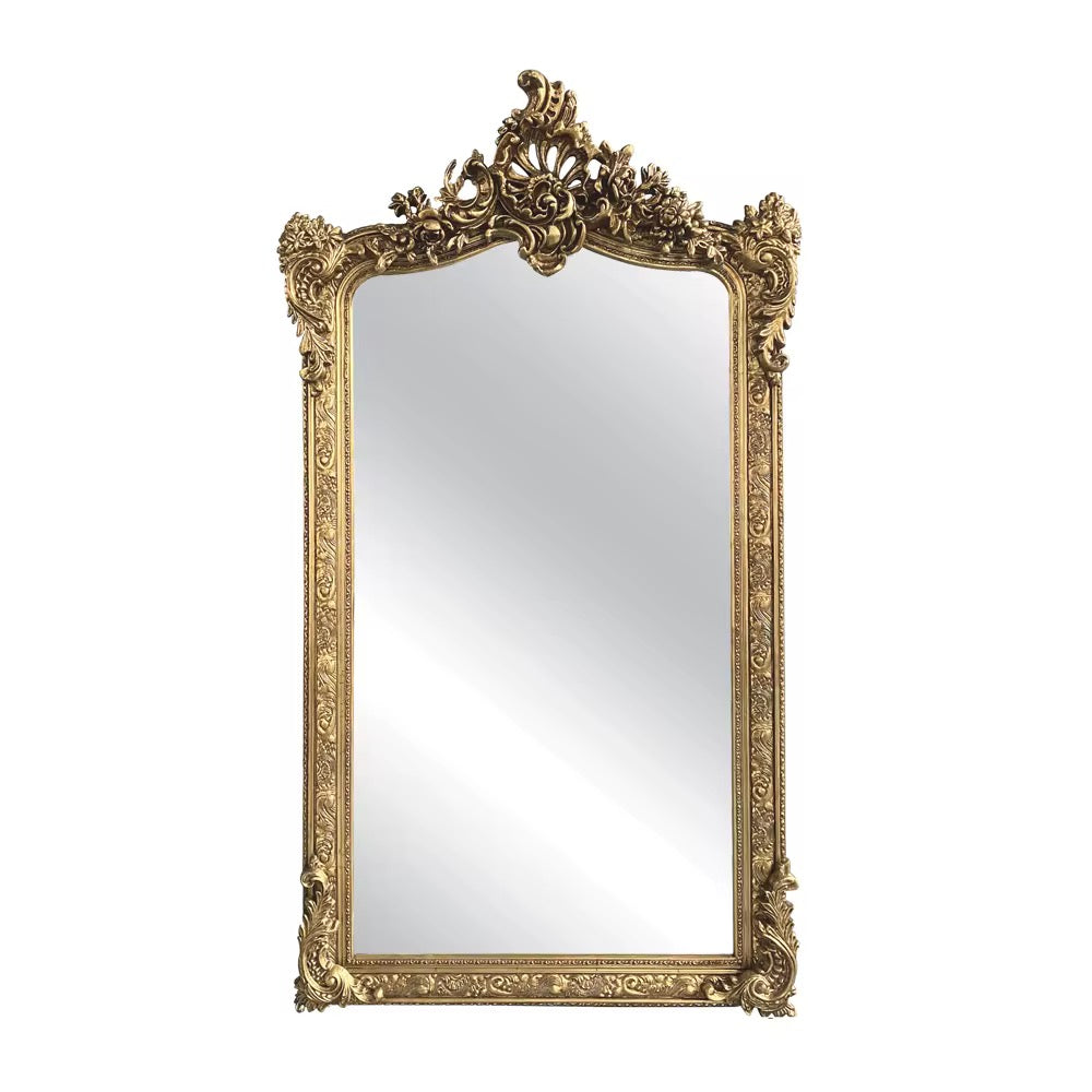 Grand Baroque Antique Gold Floor Mirror – Victorian French Luxury Décor (Next stock will be available in 8-12 weeks,please contact us for pre-order)
