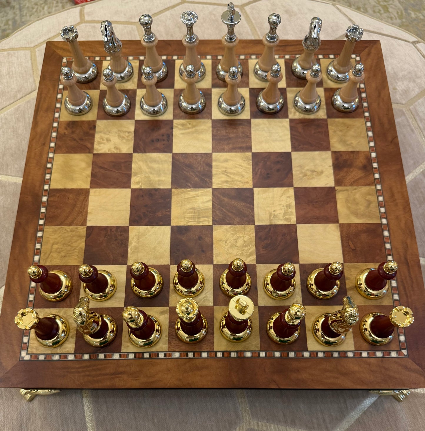 The Imperial Luxe Chess Set — Handcrafted Wood & Metallic Detailing
