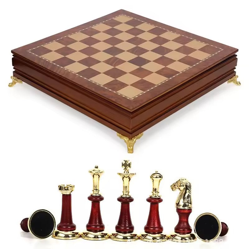 The Imperial Luxe Chess Set — Handcrafted Wood & Metallic Detailing