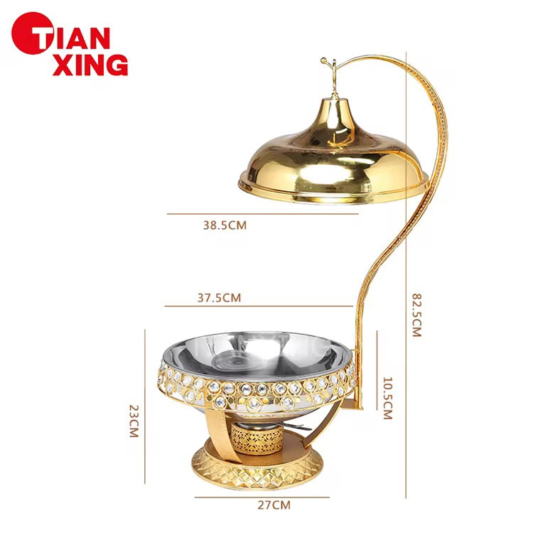 Premium 8L Golden Stainless Steel Chafing Dish with free spoon and holder !