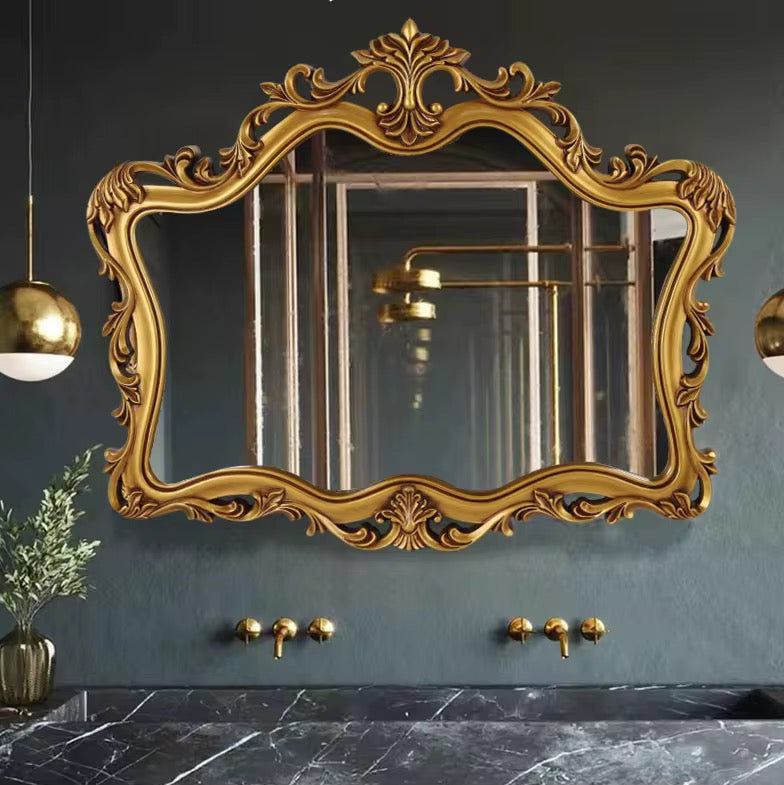 Ornate Opulence Golden Frame Mirror for Timeless Interiors
