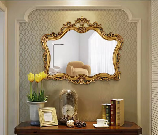 Ornate Opulence Golden Frame Mirror for Timeless Interiors