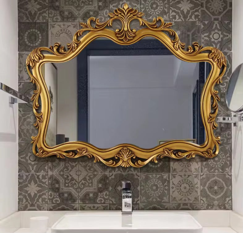 Ornate Opulence Golden Frame Mirror for Timeless Interiors